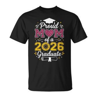 Proud Mom Of A 2026 卒業 シニア ひまわり ヒョウ ハート Tシャツ - Kawaiitshirt