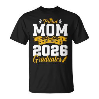 Proud Mom Of Two 2026 Graduates Class Graduation T-Shirt - Thegiftio