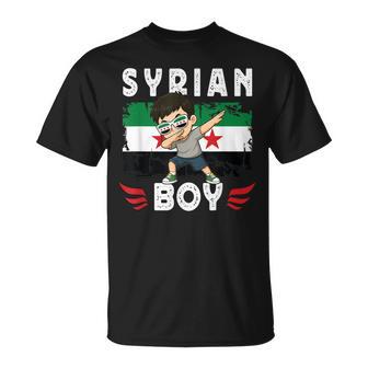 Proud Syrian Boy Dab Pose Syrian Son Guy Syria Flag T-Shirt - Thegiftio UK