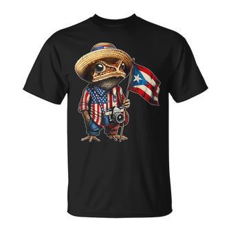 Puerto Rican Flag Boricua Taino Puerto Rico Coqui T-Shirt - Monsterry UK
