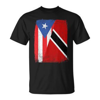 Puerto Rican Trinidadian Flag Puerto Rico Trinidad Heritage T-Shirt - Thegiftio UK