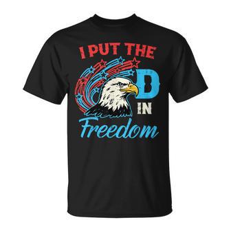 I Put The D In Freedom Bald Eagle 4Th Of July Kids T-Shirt - Thegiftio UK
