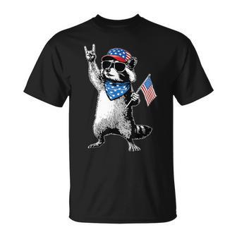 Raccoon 4Th Of July Flag Raccoon Lovers Kids T-Shirt - Monsterry