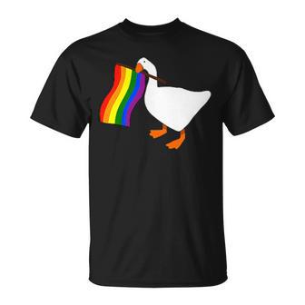 Rainbow Goose Meme Love Is Love Lgbt Gay Lesbian Pride T-Shirt - Thegiftio UK