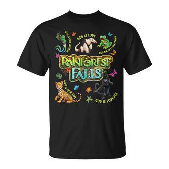 Rainforest Falls Exploring The Nature Of God Vbs 2026 T-Shirt - Monsterry