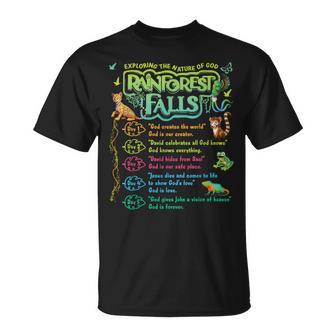 Rainforest Falls Vbs 2026 Jesus Faith Bible Verse Kids T-Shirt - Monsterry