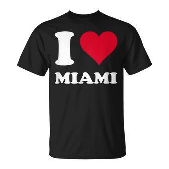 Red Heart I Love Miami T-Shirt - Monsterry