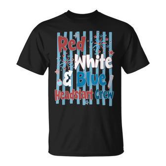 Red White & Blue Headstart Crew Fireworks 4Th Of July T-Shirt - Monsterry