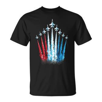 Red White Blue American Us Flag Fighter Jet 4Th Of July Boys T-Shirt - Thegiftio UK