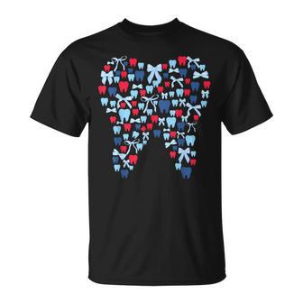 Red White Blue Coquette Bow Th Dental Squad 4Th Of July T-Shirt | Mazezy