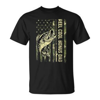 Reel Cool Bonus Dad Fisherman Camouflage Father's Day T-Shirt - Monsterry UK
