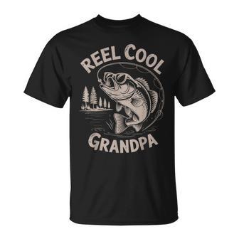 Reel Cool Great Grandpa Step Dad Fishing Father Day T-Shirt | Seseable UK