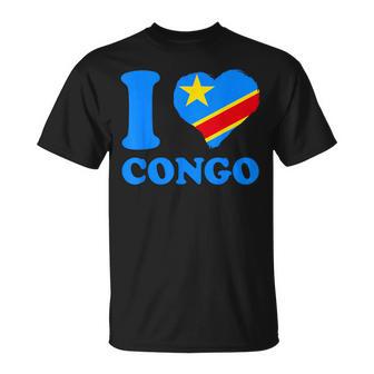 Republik Kongo I Love Congo Heart Congolesische Wurzeln Drc T-Shirt - Geschenkecke