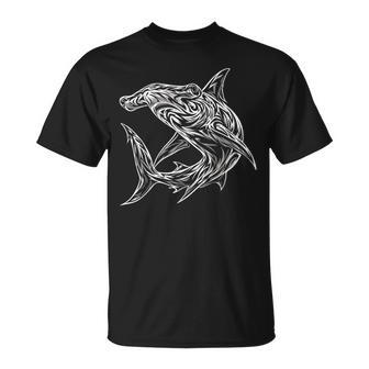 Requin Marteau Tribalymbole Marin Puissant T-Shirt - Cadeauxyz