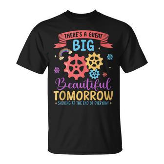 There's A Great Big Beautiful Tomorrow Theme Park Carousel T-Shirt - Thegiftio UK