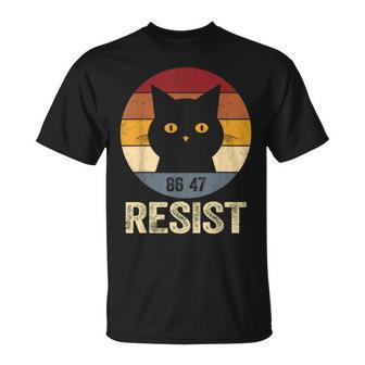 Resist Anti Trump Retro Resist Anti Trump Cat 86 47 T-Shirt - Monsterry
