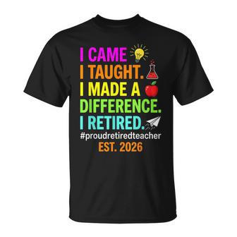 Retired Teacher 2026 Humor Teacher Retirement Est 2026 T-Shirt - Thegiftio