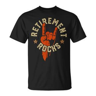 Retirement Rocks Rock N Roll Music T-Shirt - Monsterry