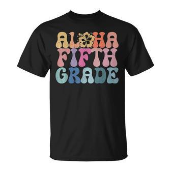 Retro Aloha Fifth Grade Teacher Summer Vacation Beach Hawaii T-Shirt - Thegiftio