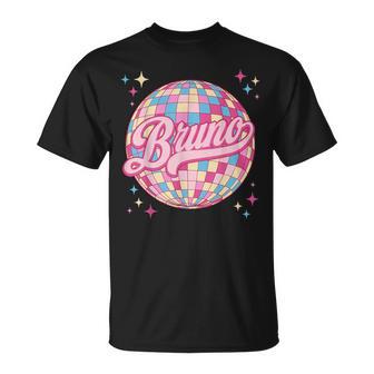 Retro Bruno First Name Personalized Disco 80S Birthday T-Shirt | Mazezy