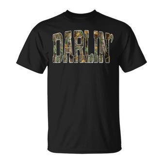 Retro Camo Western Darlin' Country Cowboy Southern T-Shirt - Thegiftio UK