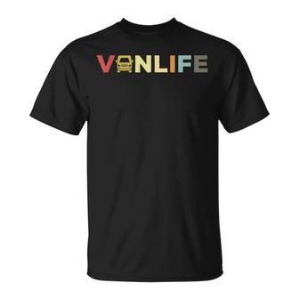 Retro Camper Buslife Caravan Camping -Intage Camper Bus T-Shirt - Seseable