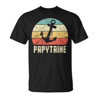 Rétro Capitaine Papytaine Drole Papy Fête Des Grands-Pères T-Shirt - Cadeauxyz