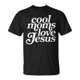 Retro Cool Moms Love Jesus Bible Verse Faith Mama T-Shirt - Thegiftio