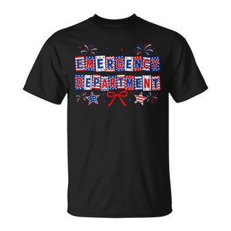 Retro Emergency Department Er Nurse Usa Flag 4Th Of July T-Shirt - Monsterry