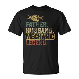Retro Father Husband Mechanic Legend Mechanic Cars T-Shirt - Thegiftio UK