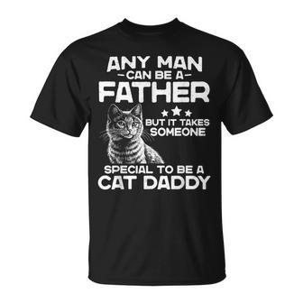 Retro Father But It Takes Someone Special To Be A Cat Daddy T-Shirt - Thegiftio UK