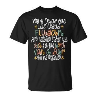 Retro Groovyoy A Dejar Que Las Cosas Fluyan Pero Necesito In Mangas Camiseta unisex - Regaloses