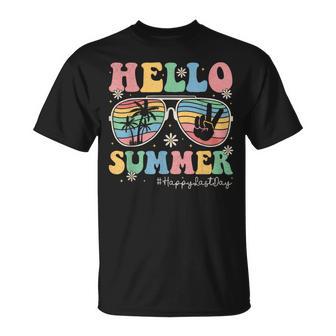 Retro Hello Summer Happy Last Day Of School Teacher Student T-Shirt | Mazezy