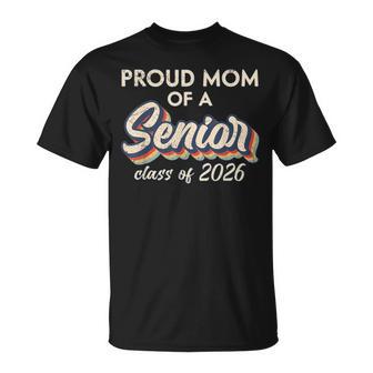 Retro Proud Mom Of A Senior Class Of 2026 Senior Mama 2026 T-Shirt - Thegiftio