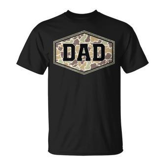 Retro Varsity Camo Dad Duck Hunting Camouflage Father’S Day T-Shirt - Monsterry