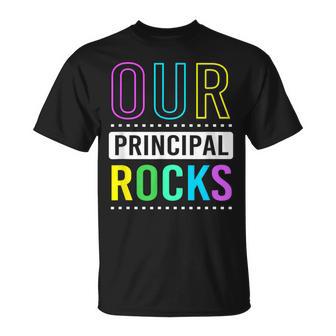 Retro Vibe School Principal Our Principal Rocks T-Shirt - Thegiftio UK