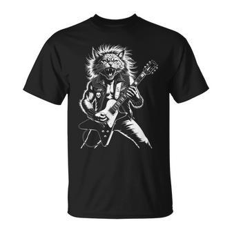 Rock Cat & Guitare Rock Musique Rocker Guitariste T-Shirt - Cadeauxyz