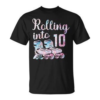 Rolling Into 10 Patines En Línea Para Patinaje De 10 Cumpleaños Camiseta unisex - Regaloses