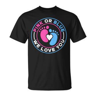 Rosa O Azul Te Queremos Revelación Deexo Fiesta Embarazo Camiseta unisex - Regaloses