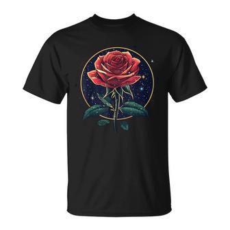 Rosa Roja Flor Botánico Jardín Flor Rosa Roja Camiseta unisex - Regaloses