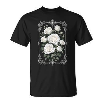 Roses Blanches Fleurs De Rose T-Shirt - Cadeauxyz