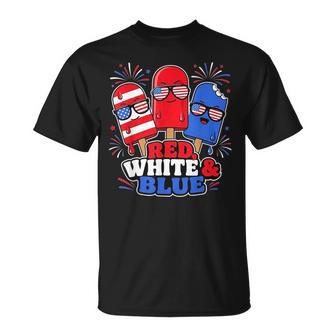 Rouge Blanc Bleu Popsicle 4 Juillet Garçon Enfant Enfant Enfant Patriotique T-Shirt - Cadeauxyz
