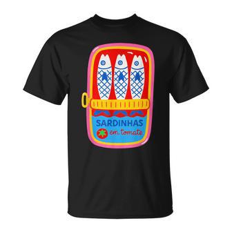 Sardinhas Em Tomate Playful Illustration T-Shirt - Thegiftio UK