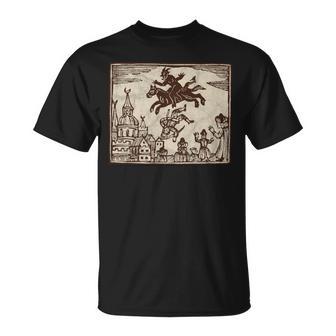 Satanic Occult Midnight Ride ゴスホラー 美的 木版画 長袖tシャツ Tシャツ - Kawaiitshirt