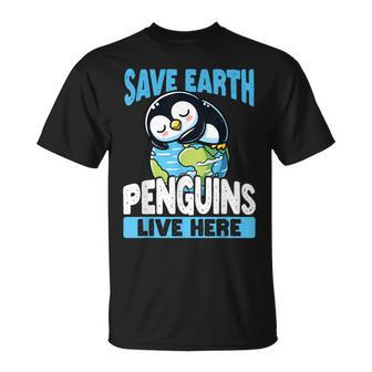 Save The Earth Penguins Live Here Earth Day T-Shirt - Thegiftio UK