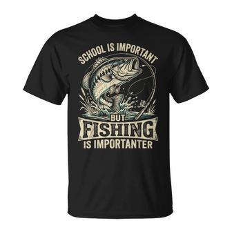 School Is Important But Fishing Is Importanter Fishing T-Shirt - Thegiftio UK