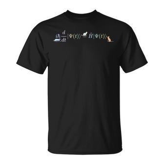 Schrodinger Cat Équation Mathématiques Et Physique Pour Chats T-Shirt - Cadeauxyz