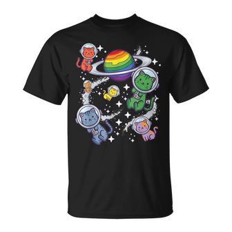 Schwule Astronauten Katzen Lesbian Pride Rainbow Queer Homosexuell Csd Lgbt T-Shirt - Seseable