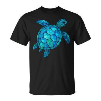 Sea Turtle Mosaic Ocean Animal Save The Turtles T-Shirt - Monsterry