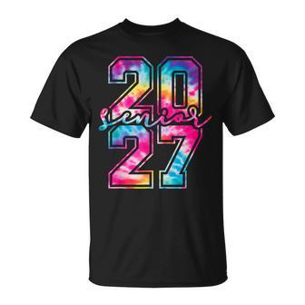 Senior 27 Class Of 2027 Tie Dye High School Graduation T-Shirt - Monsterry